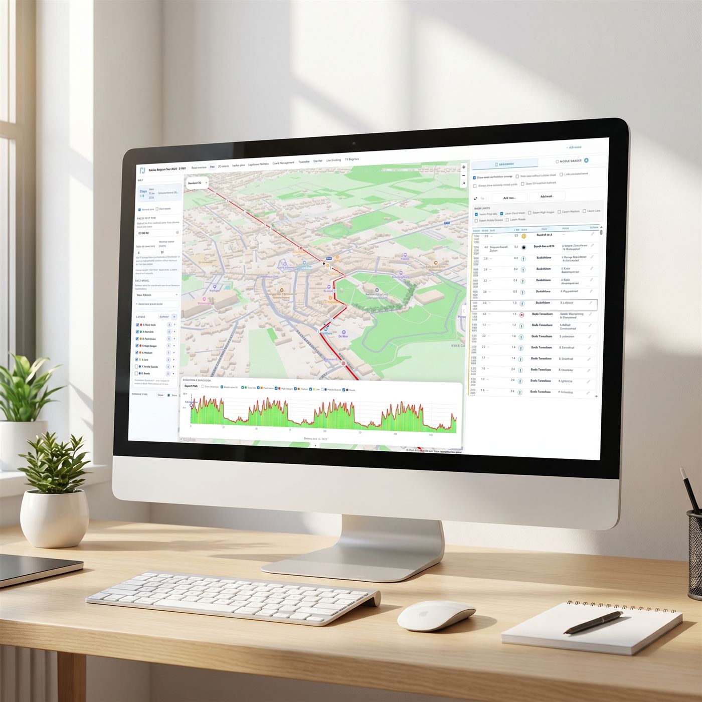 Automated roadbooks platform interface on iMac